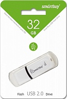 Флеш-диск 32 GB, SMARTBUY Paean, USB 2.0, белый, SB32GBPN-W