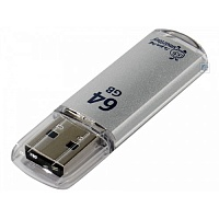 Флэш-диск 64 GB, SMARTBUY V-Cut, USB 2.0, металлический корпус, серебристый, SB64GBVC-S