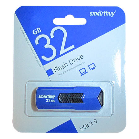 Флэш-диск 32 GB SMARTBUY &quot;Stream&quot; (SB32GBST-B) USB 2.0, синий