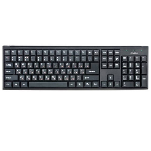 Клавиатура проводная SVEN Standard 303, USB + PS/2, 104 клавиши, чёрная, SV-03100303PU