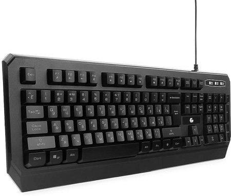 Клавиатура проводная игровая GEMBIRD KB-G20L, USB, 104 клавиши, с подсветкой, черная