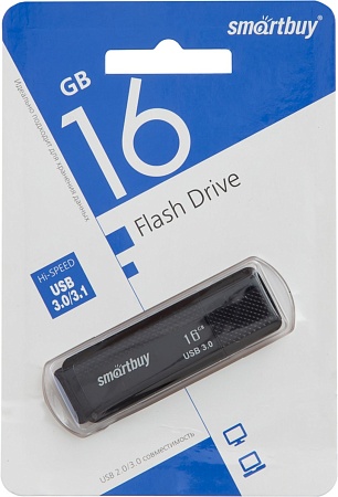 Флэш-диск 16 GB, SMARTBUY &quot;Click&quot; (SB16GBCl-K), USB 2.0, черный