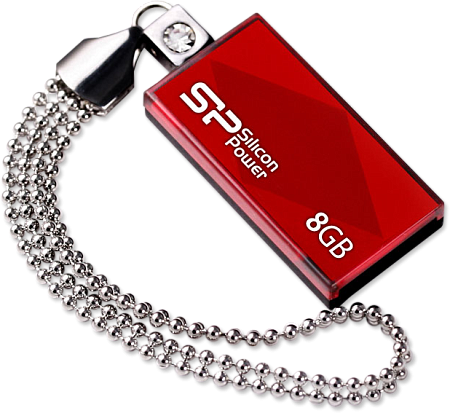 Накопитель USB flash 8ГБ Silicon Power &quot;Touch 810&quot; (SP008GBUF2810V1R), USB2.0, 10/3 Мб/сек., крас.