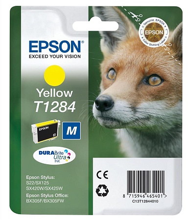 Картридж струйный Epson T1284 (C13T12844012), желтый