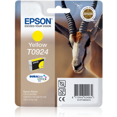 Картридж струйный Epson T0924 Y (C13T09244A10/С13Т10844А10), 5.5мл., желтый