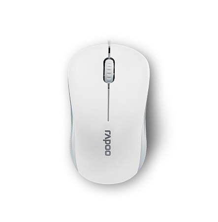 Мышь RAPOO &quot;N1130&quot; оптическая проводная USB, белый и серый [13743]
